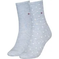 Tommy Hilfiger Socken TH WOMEN SOCK DOT 2P (2-Paar, 2 Paar) mit feinem Rippenbündchen und Logostickerei