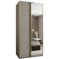 ABIKS MÖBEL Schwebetürenschrank LUX 3 hoher Schlafzimmerschrank - mit Spiegel Kleiderstange, Regalen