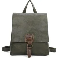 ITALYSHOP24 Rucksack Damen Schultertasche Backpack Umhängetasche CrossBody Leder Optik Bag, Geräumiges Hauptfach, praktische Fächer, komfortabel, leicht & robust