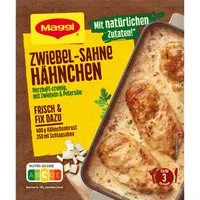 MAGGI Saucen, Maggi Fix für Zwiebel Sahne Hähnchen herzhaft mit feinen Zwiebeln 26g