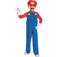 Disguise Kostüm Mario Kinderkostüm Super Mario Videospiel rot-blau-weiss