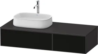 Duravit Zencha Konsolenwaschtischunterbau wandhängend Graphit & Schwarz Linienstruktur n/a & Superma ZE4816063800000