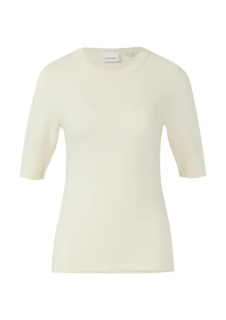 comma - Basic Strickunterzieher mit Kurzarm beige - Gr. - 42