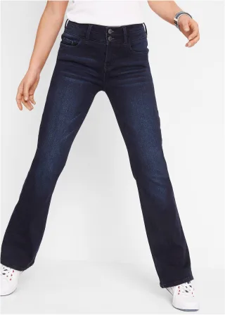 bonprix Bootcut Jeans High Waist Shaping-Ultra-Soft, blau, Gr.50, Figurformende Stretch-Jeans im Bootcut, 71% Baumwolle