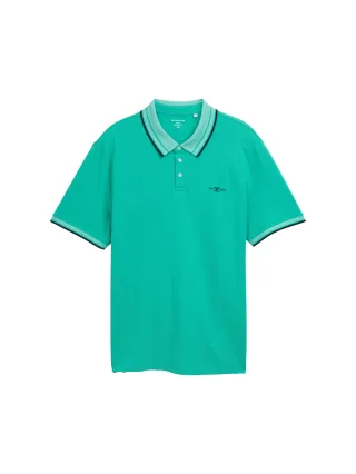Tom Tailor - Plus Size - Piqué Poloshirt mit Stretch peacock green - Gr. - 3XL