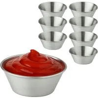 Koopman Servierschale Dipschale Soßenschale Edelstahl Schale 6x2,5cm 8er Set, Edelstahl, (Set, 8-tlg), 8tlg, Spülmaschinengeeignet, Rostfrei, für Saucen / Dips, Langlebig