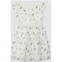 s.Oliver Minikleid Kleid Gemustertes Kleid mit Flügelärmeln und Bindegürtel