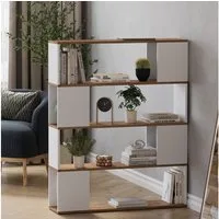 Vicco Raumteiler Eneos, Weiß/Goldkraft Eiche, 100 x 124.5 cm, 1-tlg.