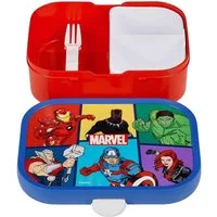 Mepal Lunchbox Bento Lunchbox für Kinder mit Bento-Fach & Gabel, 750 ml, BPA-frei, spülmaschinenfest, Clip-Verschluss, Avengers-Design