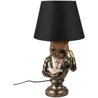 formano Tischleuchte Pop Art Tiere im Anzug, nicht enthalten, mit Stecker und Schalter, Mehrfarbig, Eule, H: 56cm