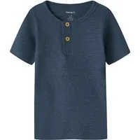 Name It Kurzarmshirt NMMKAB TOP NOOS Baumwollmischung, kurze Knopfleiste