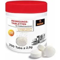 RENZ Reinigertabs a`2g Reinigungstabletten (passend für Kaffeevollautomaten und Siebträgermaschinen, [200-St. wie Siemens Bosch DeLonghi Melitta Beem Krups Philips Gastroback Sage in Dose)