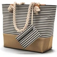 furora HOLIDAY Strandtasche Badetasche mit Reißverschluss & 2x Innentaschen, Beach Bag XXL
