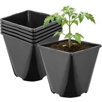 Garronda Blumentopf Kunststoff eckig abgerundet mit Drainagelöchern für Garten GD-0200 (5 St., 5er Set)