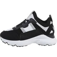 Ital-Design Damen Low-Top Freizeit Sneaker Flach Sneakers Low in Schwarz