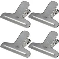 BURI Verschlussklammer 4 Metall Magnet Verschlussklammern Verschlussclips Kühlschrankmagnet