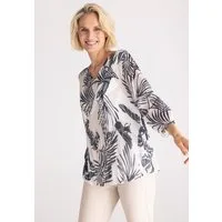 FRANK WALDER Klassische Bluse mit Plissee-Struktur