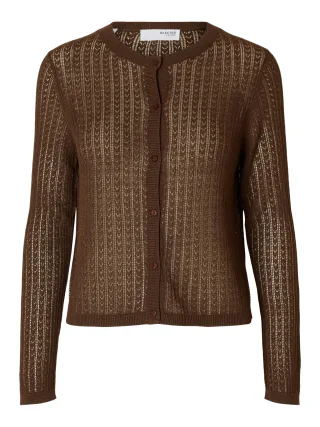 SELECTED WOMEN - SLFHENNAH LS KNIT CARDIGAN chestnut - Gr. - M