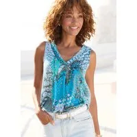 Buffalo Strandtop mit Animalprint, sommerliches Blusentop mit V-Ausschnitt