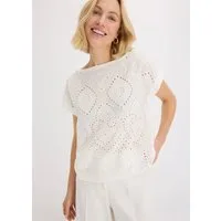 bonprix T-Shirt Oversize-Passform, mit Lochspitze, Kurzarm-Design