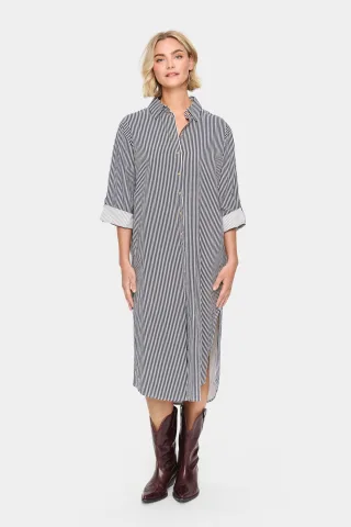 Kleid Lockere Passform Ice Nightsky Stripe white blue