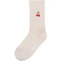 MELA Socken Gerippte Socken Stickerei 1 Paar Ohne Polyester & Polyamid. Das Elasthan ist komplett abbaubar.