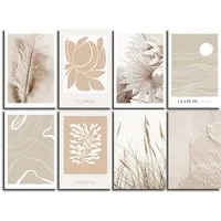 JUSTGOODMOOD Poster Pampas Gras und Trockenblumen als Deko Print ohne Rahmen C 13 x 18 cm, C (1 St)