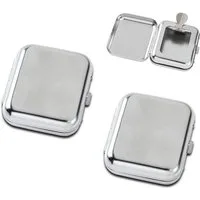 Coumo Aschenbecher 2x Taschenaschenbecher, Metall Silber, Mini Ascher, Reise Handtasche