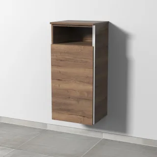 Sanipa 3way Mittelschrank mit 1 Tür und 1 offenem Fach, Eiche-Tabak, BR13450 BR13450