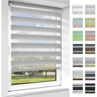 Doppelrollo Klemmfix ohne Bohren, Vkele, 230cm,freihängend Klemmträger, Klemmfix, rollos Blickdicht für Fenster und Tür