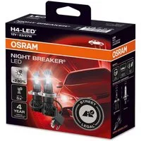 Osram KFZ-Ersatzleuchte H4 NIGHT BREAKER LED LED-Nachrüstlampe 230% mehr Helligkeit, H4, Kaltweiß, Night Breaker LED