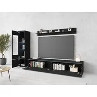 Home affaire Wohnwand VERA I, Vitrinen Türanschlag links/rechts wechselbar, (Komplett-Set, 3-St), Mediawand 230 cm, Vitrine mit Verglasung, stehend und hängend