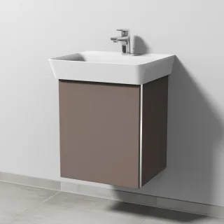 Sanipa 3way Waschtischunterbau zu Ideal Standard Connect Air Cube Waschtisch mit 1 Tür, Taupe-Matt BP6451T