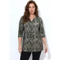 Ulla Popken Longshirt Longshirt Schlangenmuster Tunika-Ausschnitt