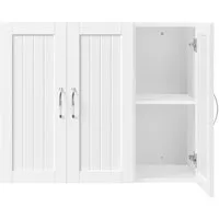Yaheetech Hängeschrank Wandschrank Badkommode Badschrank Küchenschrank mit Höhenverstellbarem Einlegeboden, 3 Türen