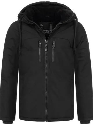 Alessandro Salvarini Herren Winterjacke AS-332 mit Teddyfell & Kapuze