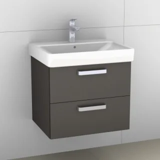 Artiqua 413 Waschtischunterschrank für Smyle Square 500229 (ehem. 120560) Stahlgrau, 413-WU2L-K146-7 413-WU2L-K146-7142-88