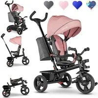lionelo Dreirad-Kinderwagen HAARI, Elternlenkung, Zusammenklappbar, Tasche /von 18 Monaten bis 5 Jahren