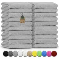 NatureMark Gästehandtuch 20er-Sparpack Frottier Gästetücher 30x50cm, 100% Baumwolle (20-St), Gästehandtuch 30x50cm Silber grau