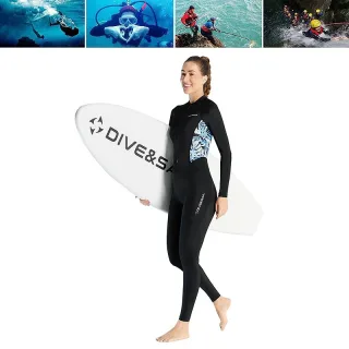 DIVE&SAIL Women's Full Body Wetsuit UTF50+ Sun Protection 98% UV Blocking Rate Cool Ice Fiber Breathable Quick Dry Thin