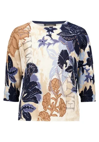 Betty Barclay - Strickpullover Beige/Blau - Gr. - 36