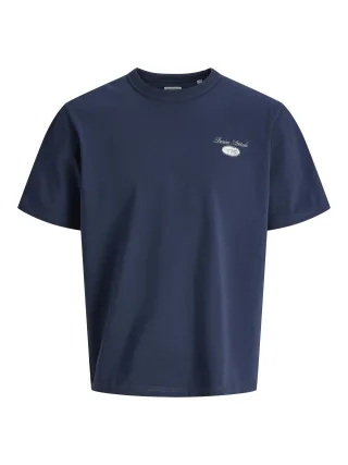 JACK&JONES - JJEDOVER GRAPHIC TEE SS CREW NECK SN Navy Blazer - Gr. - S