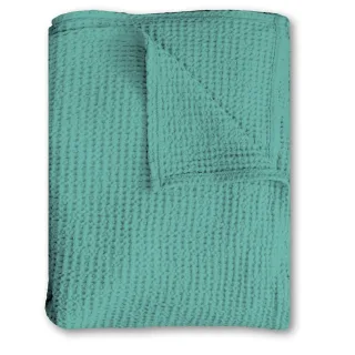 Baumwoll Waffelpiqué Decke petrol 75 x 120 cm
