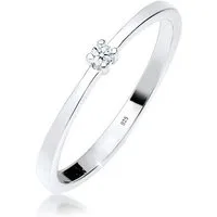 Elli DIAMONDS Verlobungsring Solitär Diamant Weiß (0.03 ct) 925 Sterling Silber