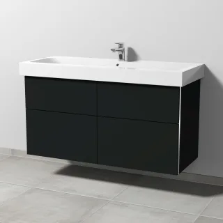 Sanipa 3way Waschtischunterbau zu Geberit iCon Waschtisch mit 4 Auszügen, Vulkan-Matt BP6551V