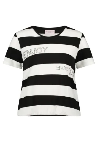 betty barclay - so cosy - - Ringelshirt Schwarz/Weiß - Gr. - 38