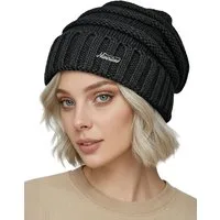 Neverless Strickmütze Damen Strickbeanie Slouchy Strickmütze ohne Bommel Wintermütze