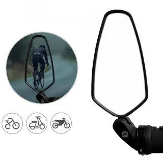 BENGGUO BG-5087 Bicycle Rearview Mirror 360° Adjustable MTB Diamond-shaped HD Bike Reflective Mirror for 16-22mm Handleb