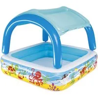 Bestway Planschbecken Beach Buddy™ mit Sonnenschutzdach 140 x 140 x 114 cm, (eckig)