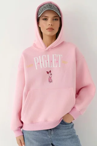 Übergroßer bedruckter Kapuzenpullover